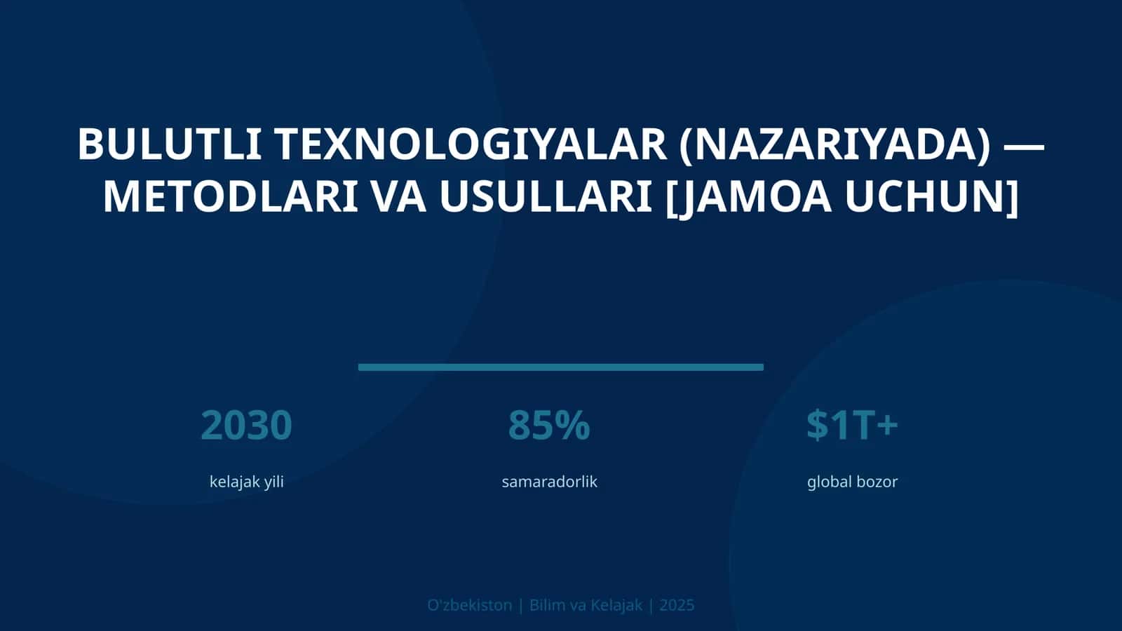 Bulutli texnologiyalar (nazariyada) — metodlari va usullari [jamoa uchun]