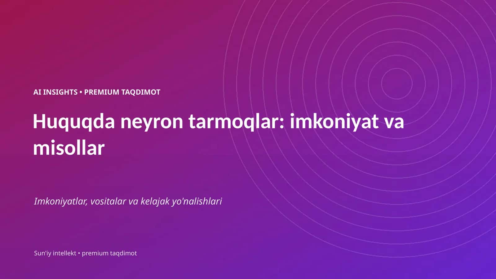 AI INSIGHTS • PREMIUM TAQDIMOT