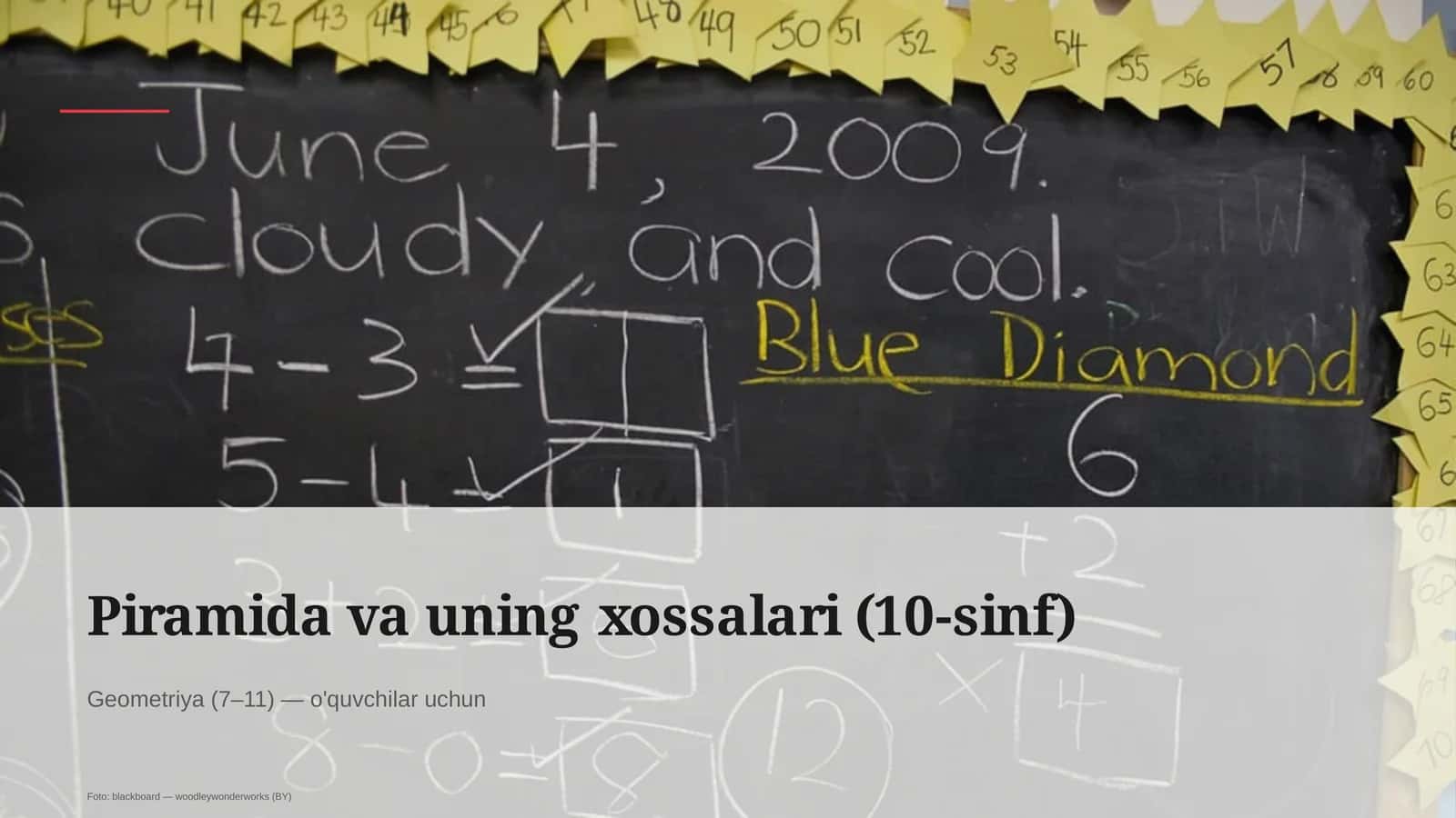 Piramida va uning xossalari (10-sinf)