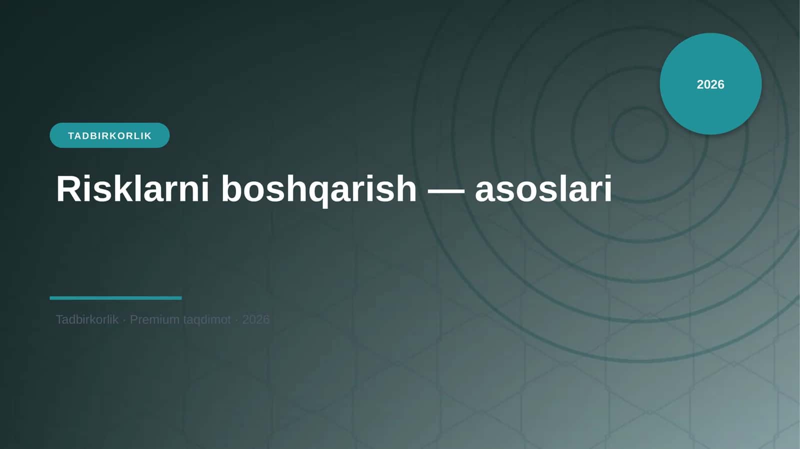 Risklarni boshqarish — asoslari