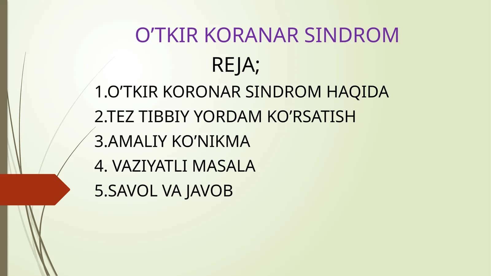 O’TKIR KORANAR SINDROM
