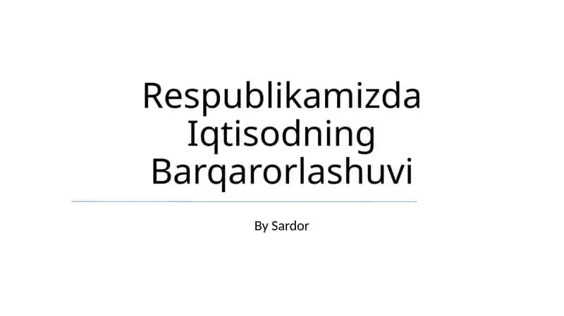 Iqtisodning Barqarorlashuvi