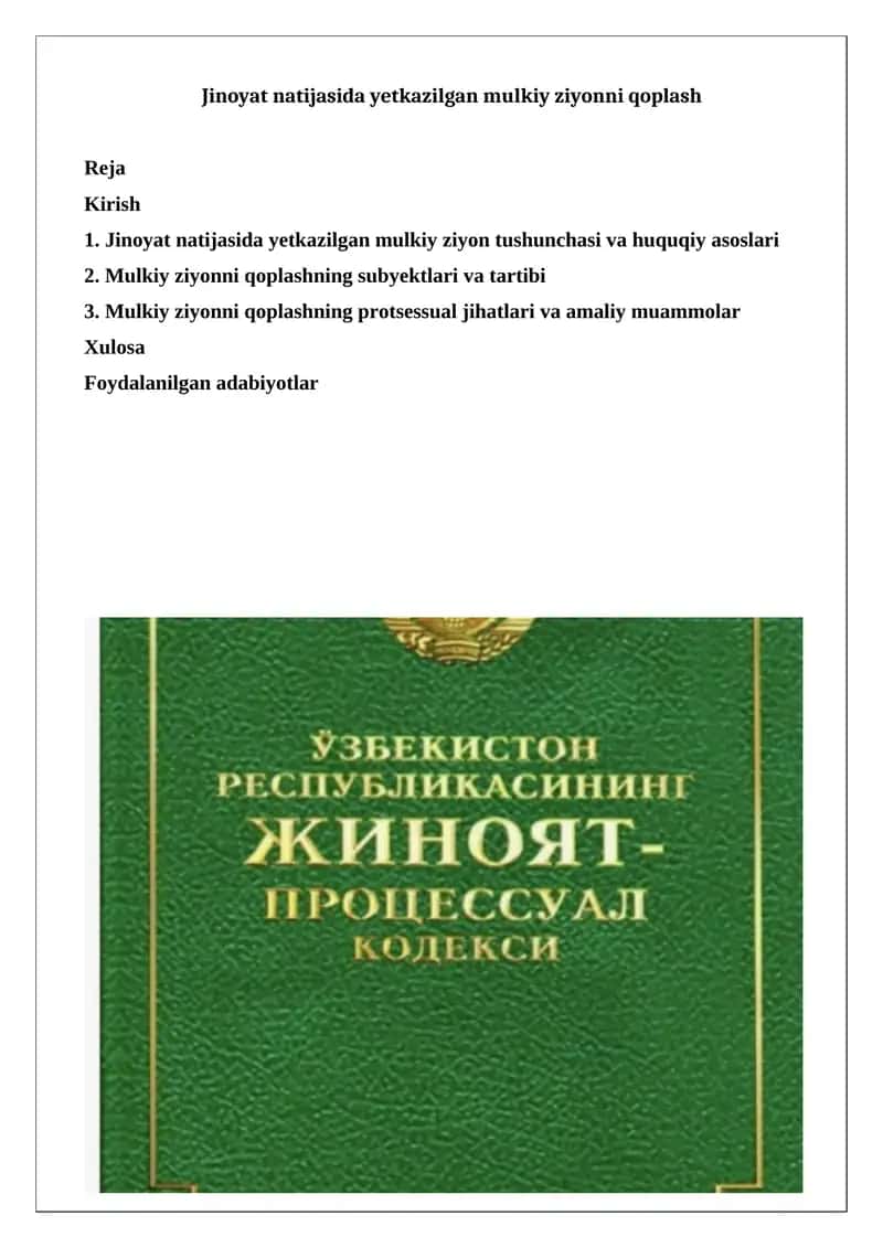 Mulkiy ziyonni qoplash