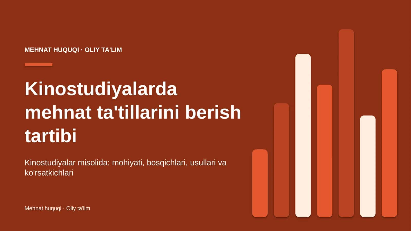 Kinostudiyalarda mehnat ta'tillarini berish tartibi