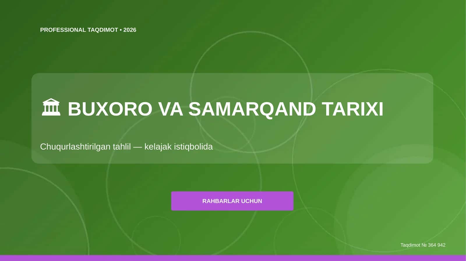 BUXORO VA SAMARQAND TARIXI