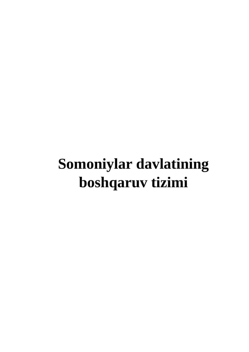 Somoniylar Davlati Tarixi