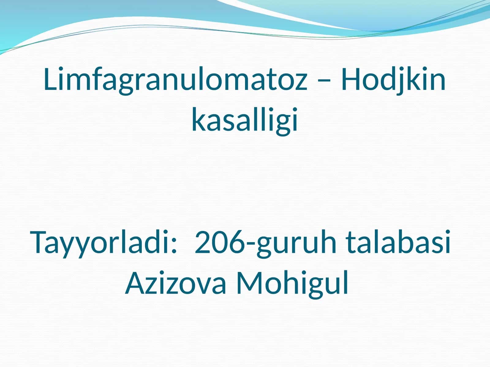 Limfagranulomatoz – Hodjkin kasalligi