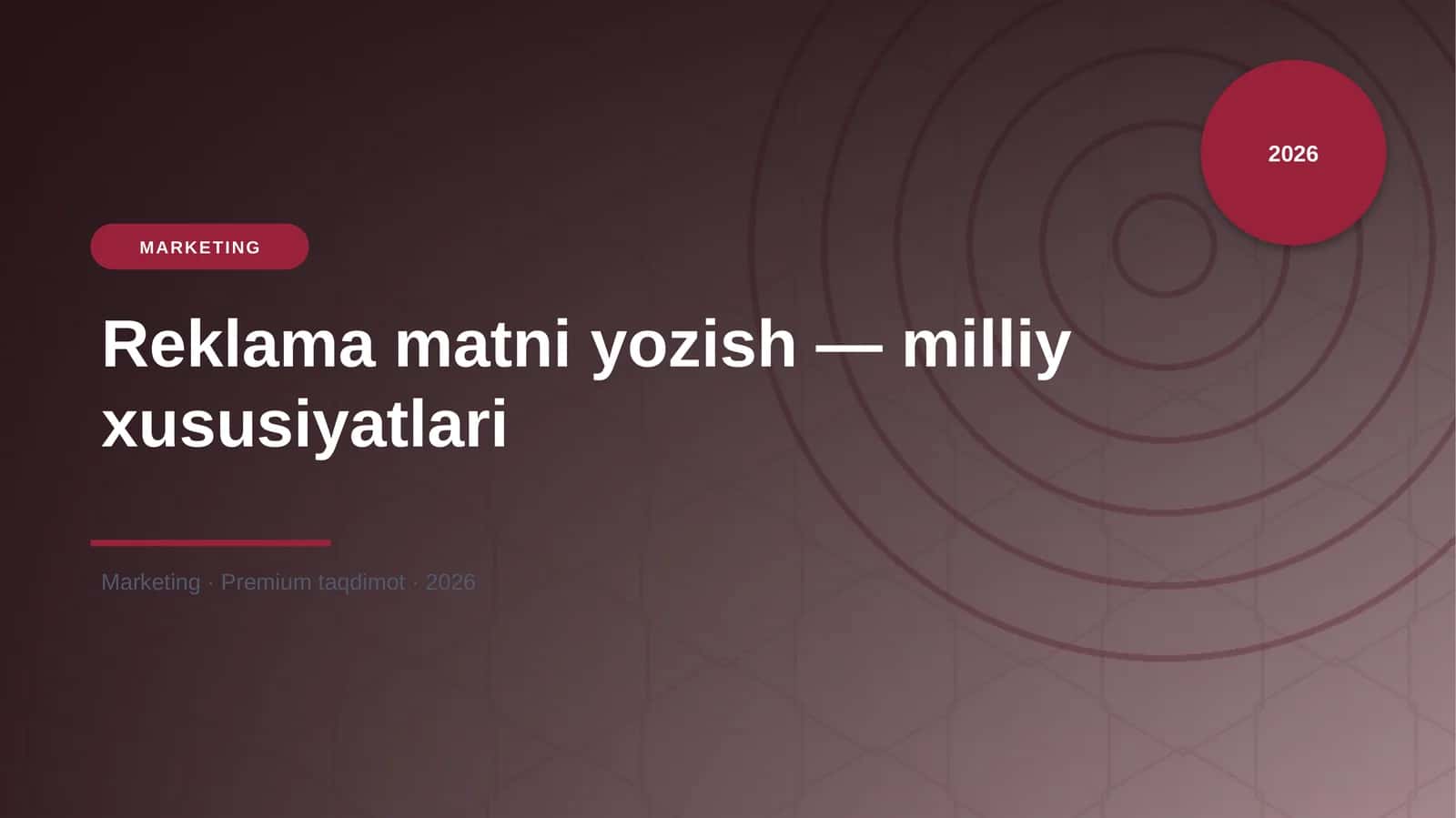 Reklama matni yozish — milliy xususiyatlari