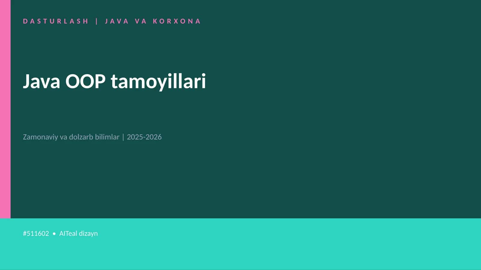 Java OOP tamoyillari