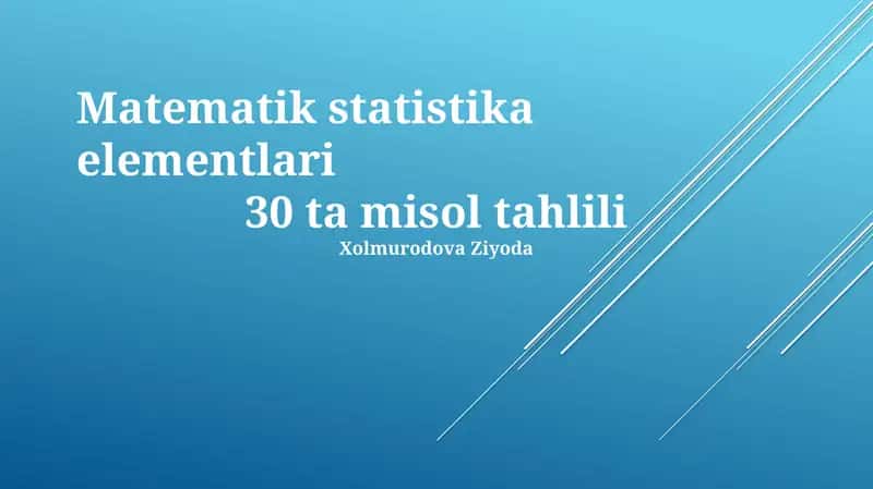 Matematik statistika elementlari