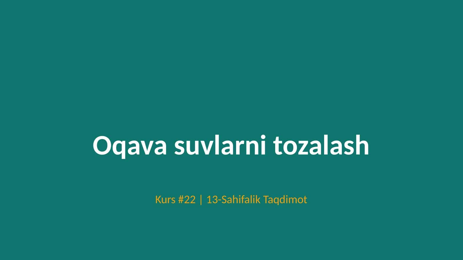 Oqava suvlarni tozalash