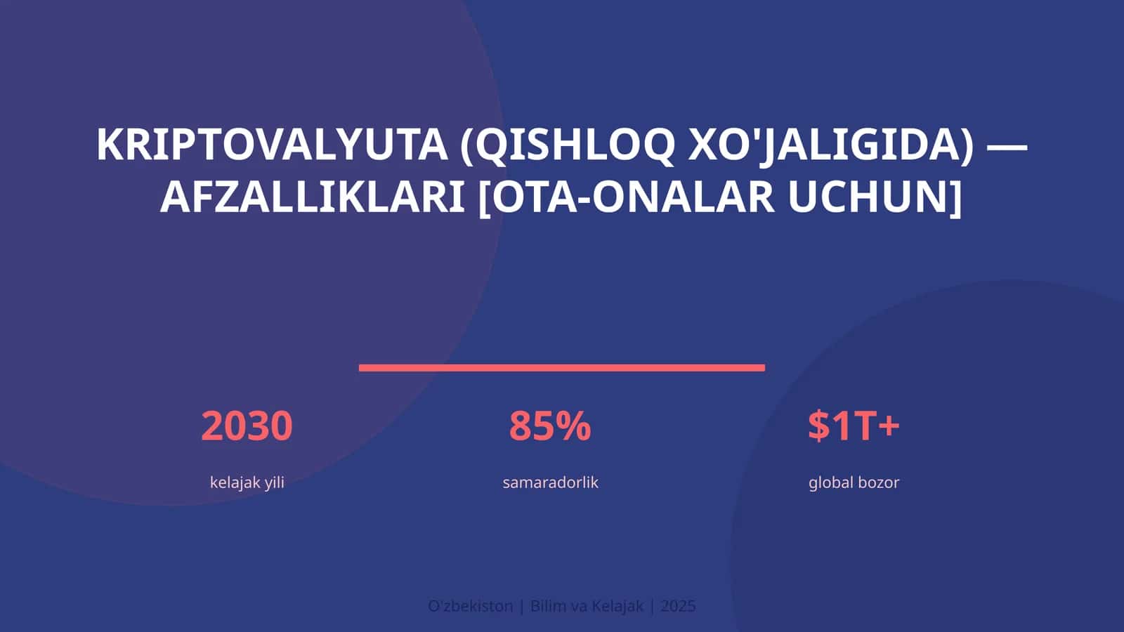 KRIPTOVALYUTA (QISHLOQ XO'JALIGIDA) — AFZALLIKLARI [OTA-ONALAR UCHUN]