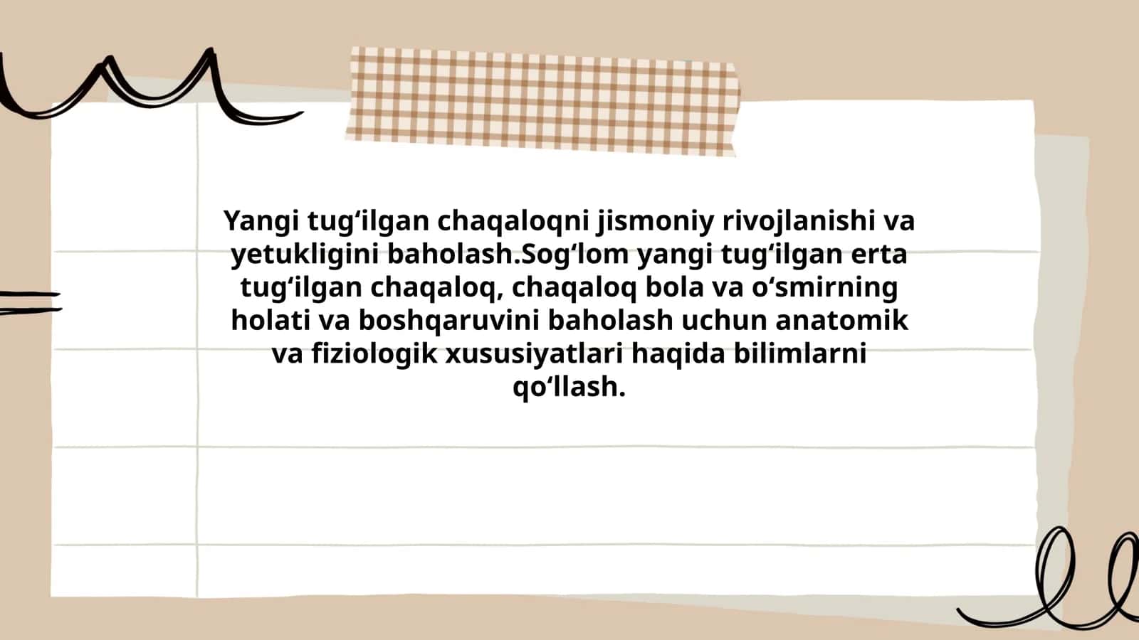 Yangi tugʻilgan chaqaloqni jismoniy rivojlanishi va yetukligini baholash