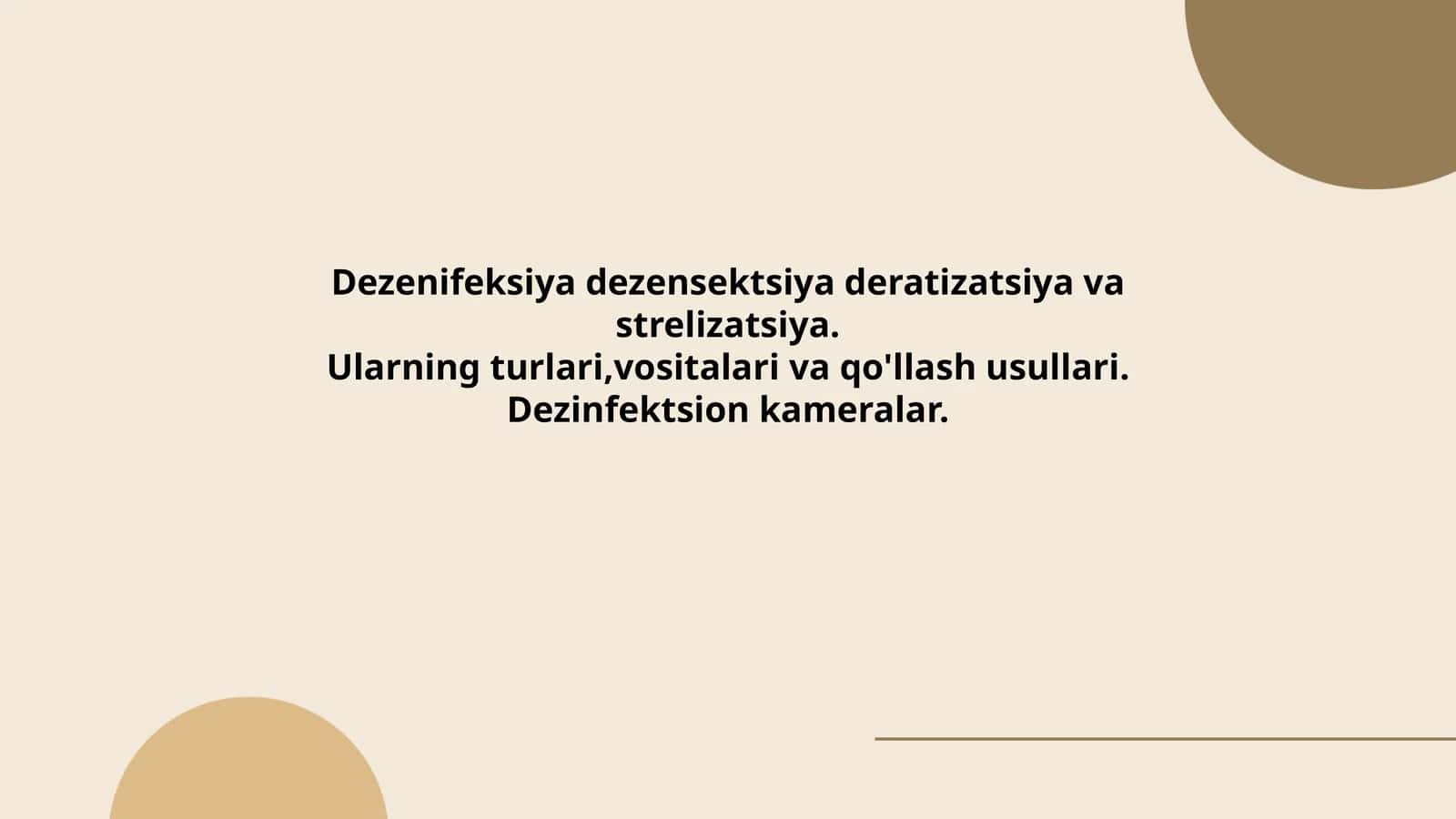 Dezinfektsiya va dezenfektsiya