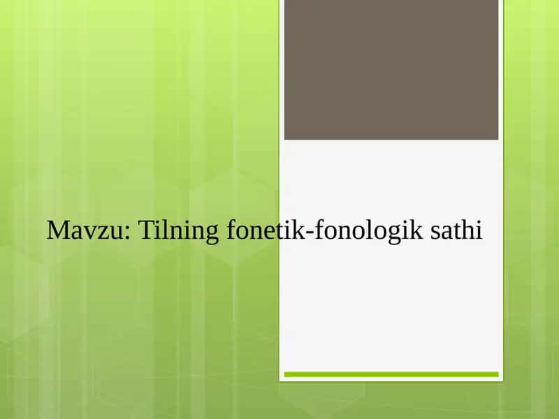 Tilning fonetik-fonologik sathi