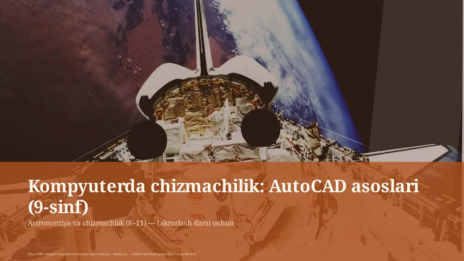 Kompyuterda chizmachilik: AutoCAD asoslari (9-sinf)