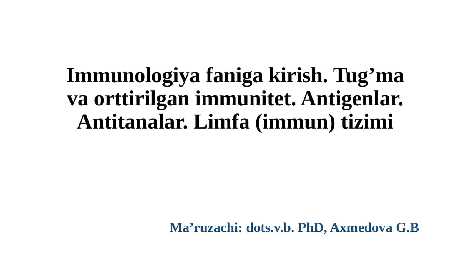Immunologiyafanigakirish