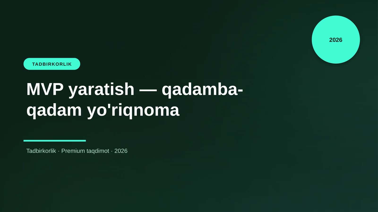 MVP yaratish — qadamba-qadam yo'riqnoma