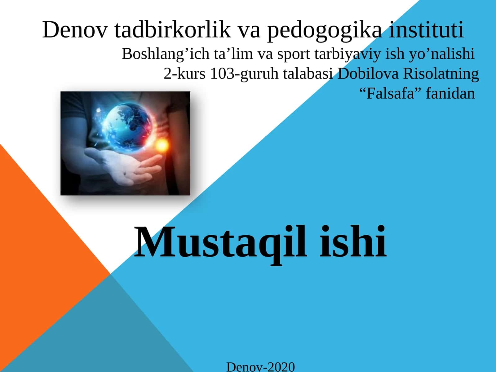 Glaballashuv sharoitida antropologikin qirozining oldini olishning zaruryati