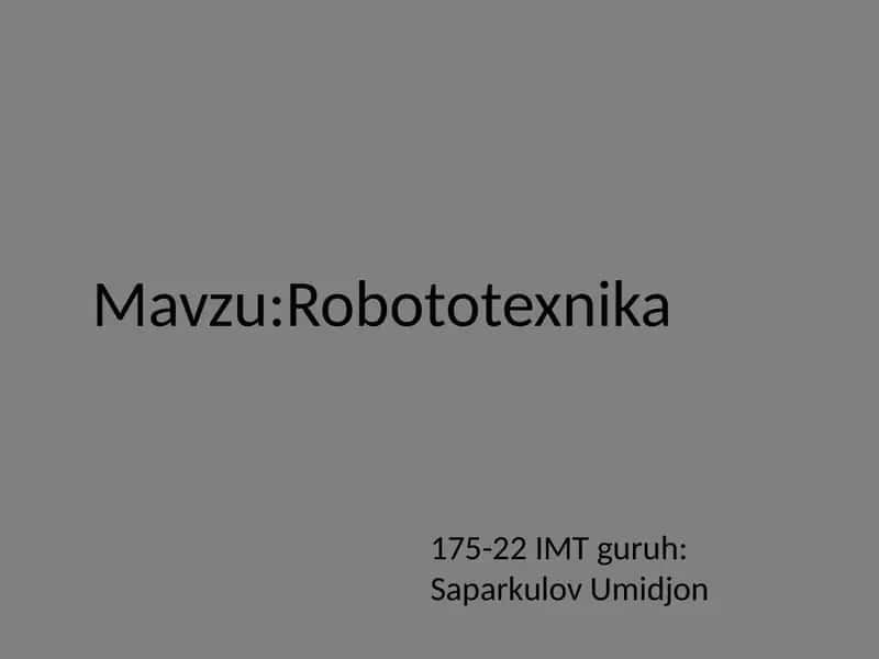 Robototexnika