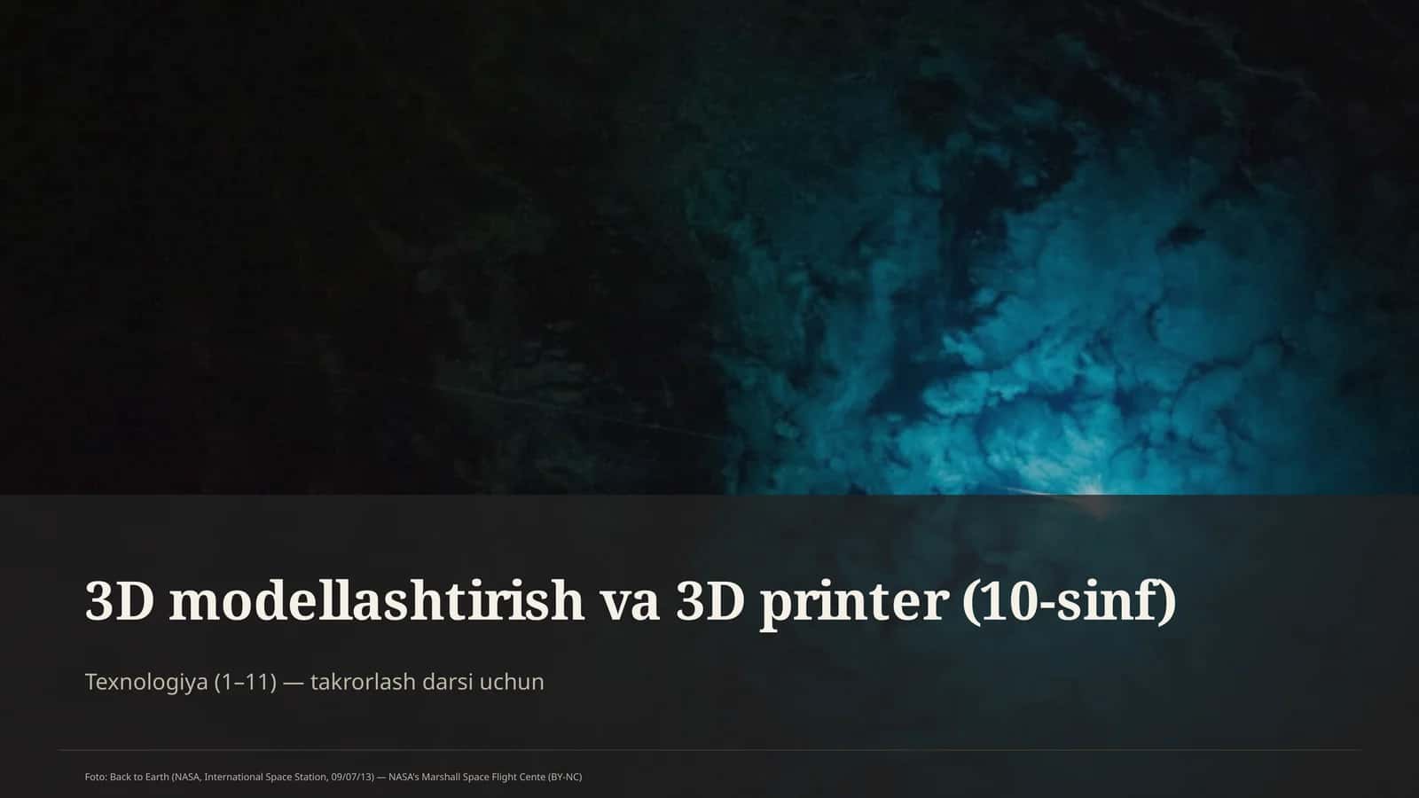 3D modellashtirish va 3D printer (10-sinf)
