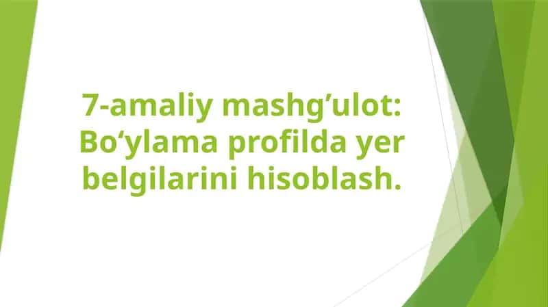 Bo‘ylama profil dayer belgilarini hisoblash