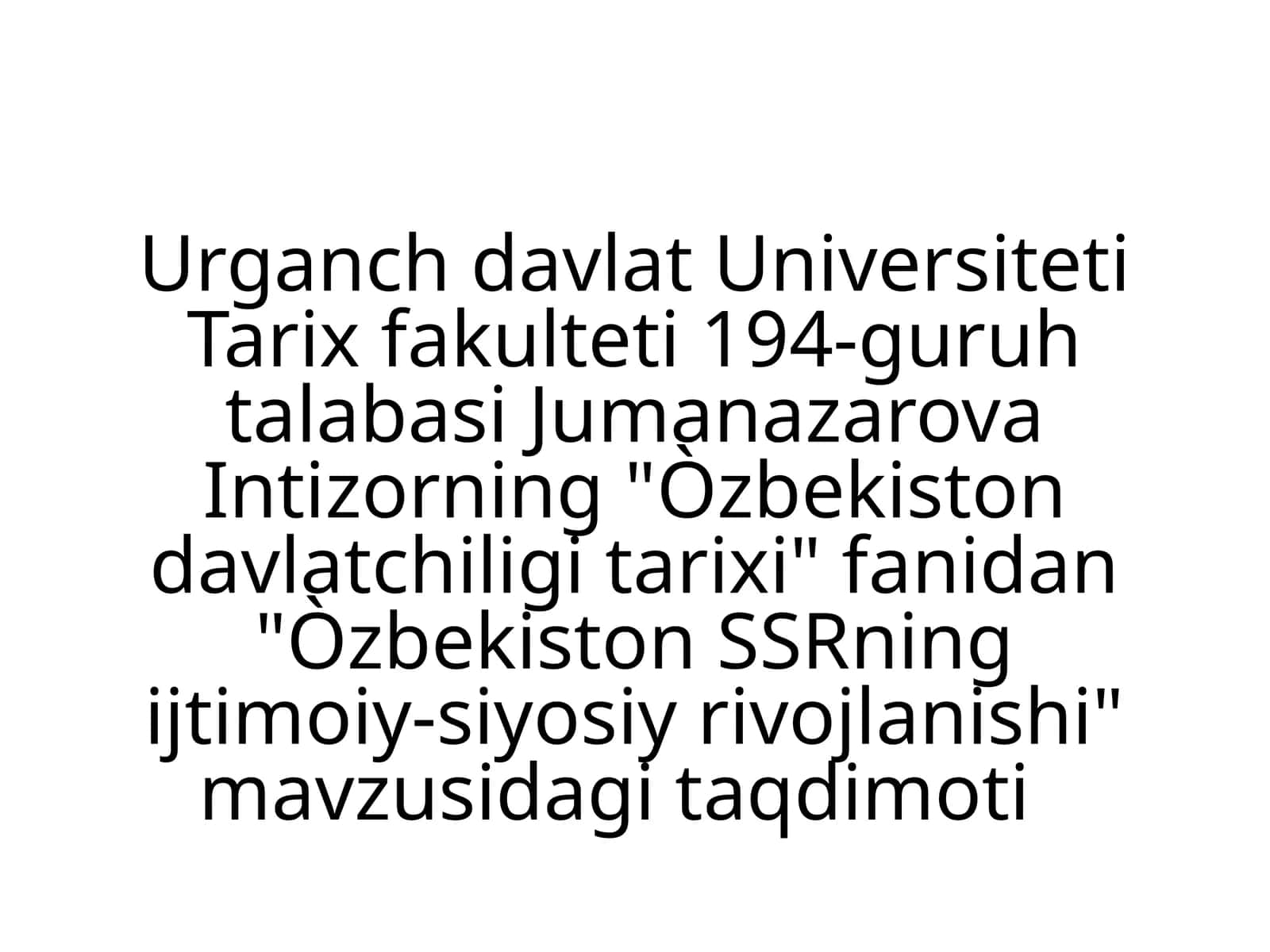 O'zbekiston SSRning ijtimoiy-siyosiy rivojlanishi