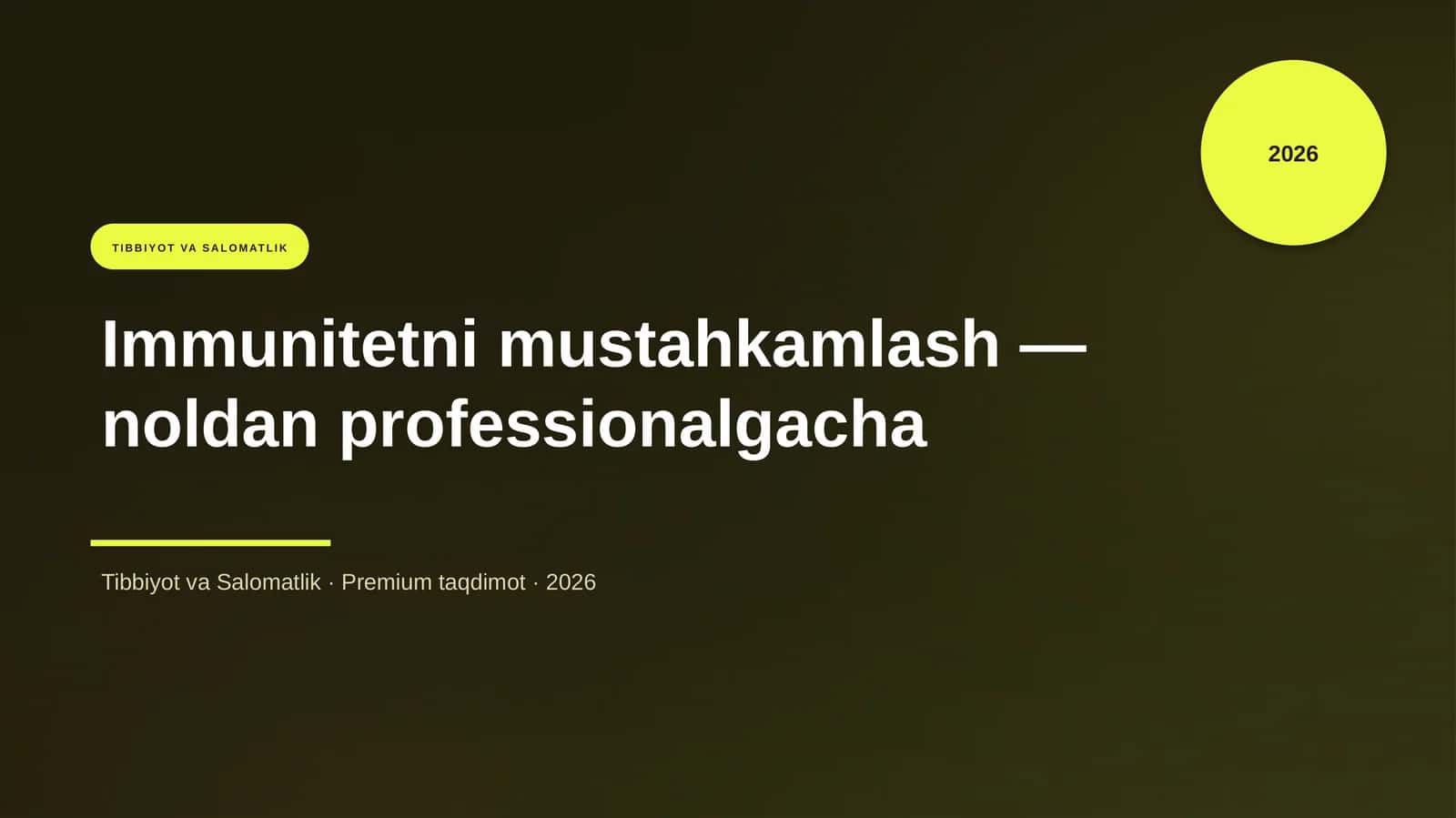 Immunitetni mustahkamlash — noldan professionalgacha