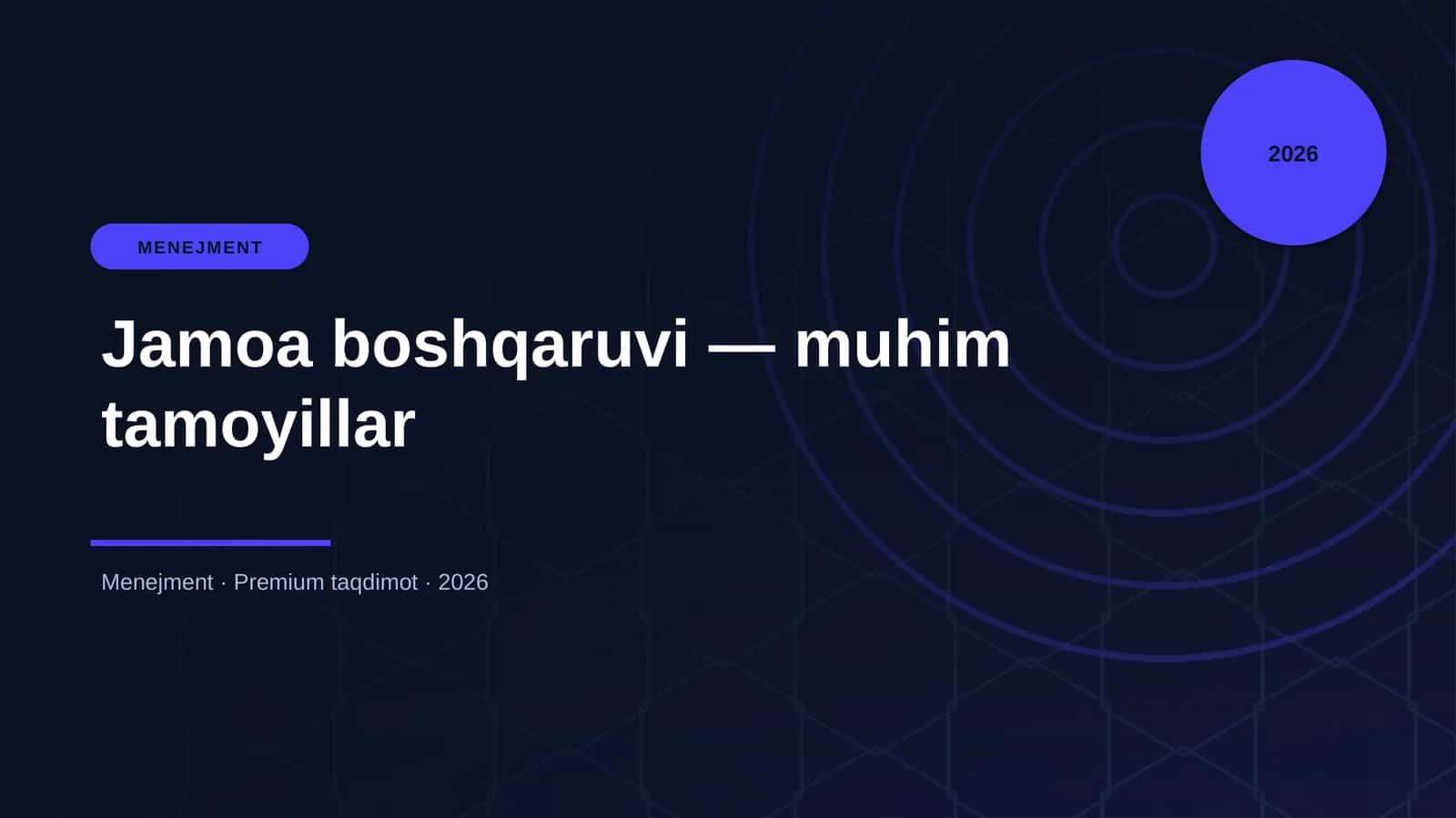 Jamoa boshqaruvi — muhim tamoyillar