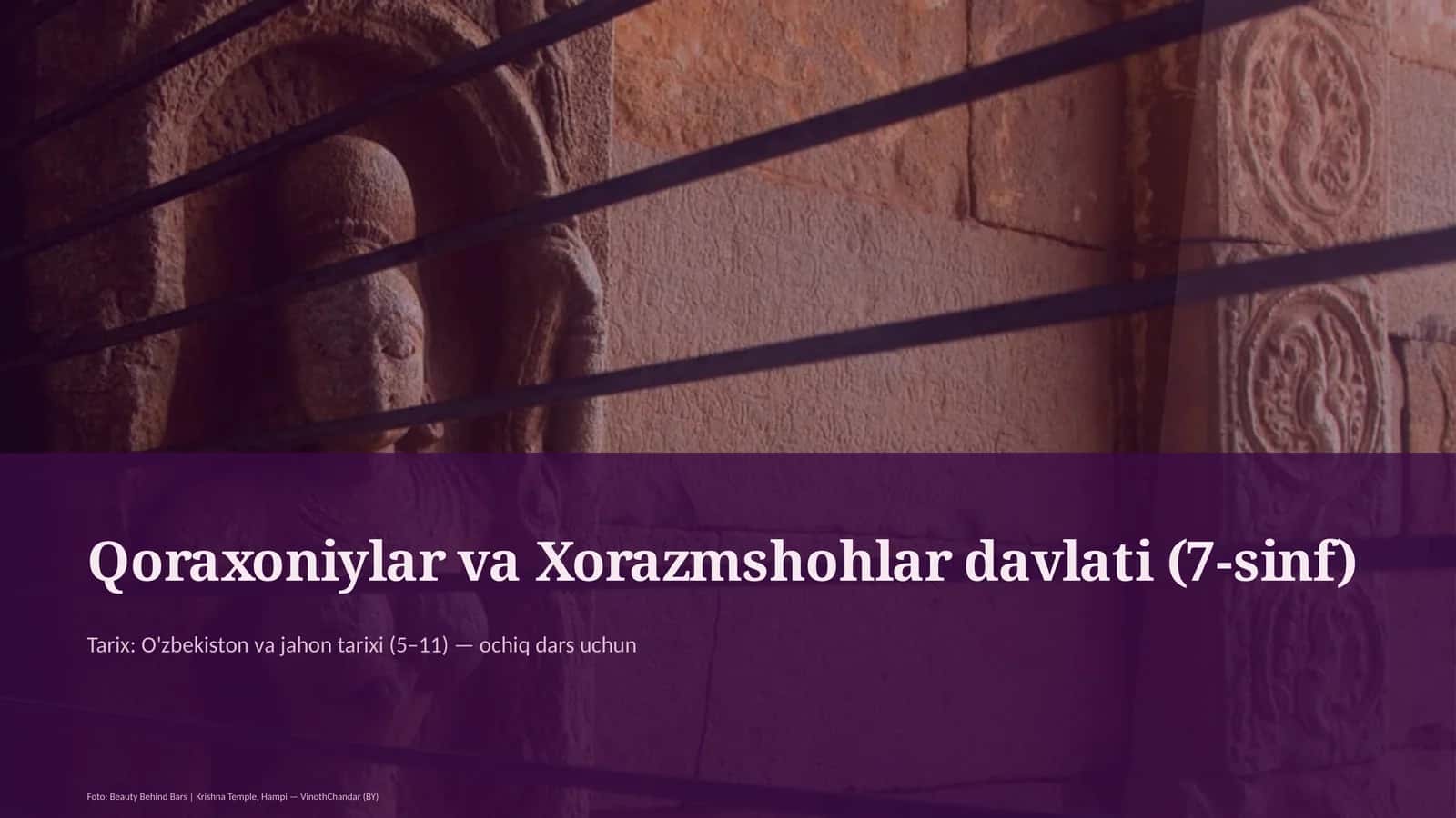 Qoraxoniylar va Xorazmshohlar davlati (7-sinf)