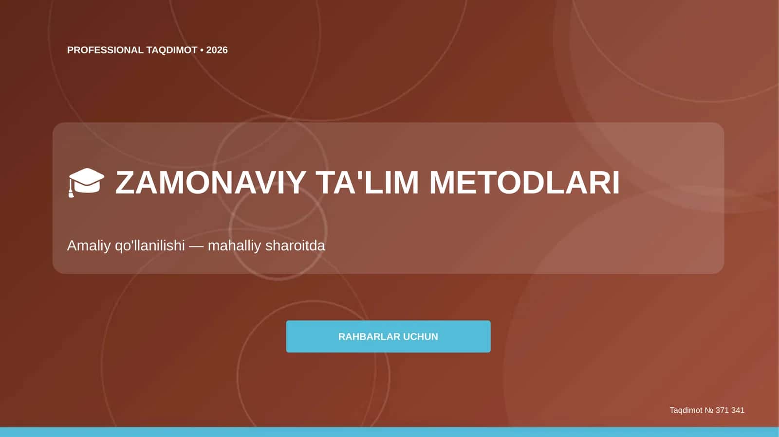 ZAMONAVIY TA'LIM METODLARI