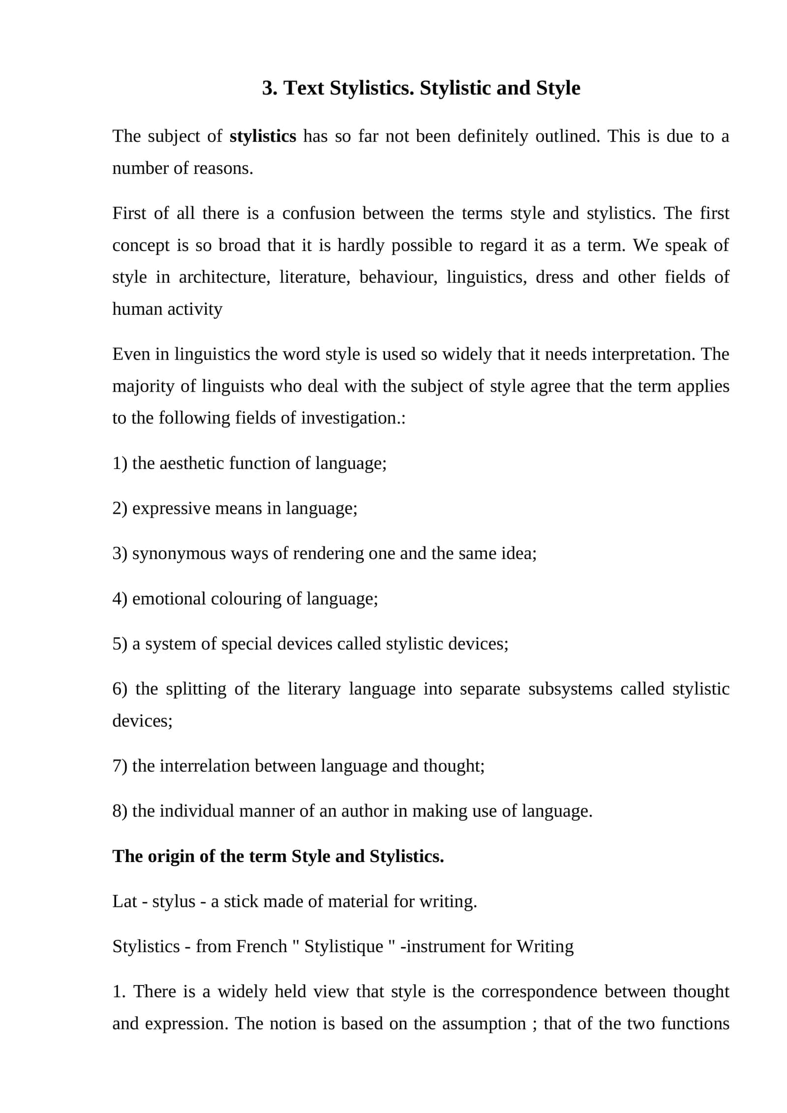 Text Stylistics. Stylistic and Style