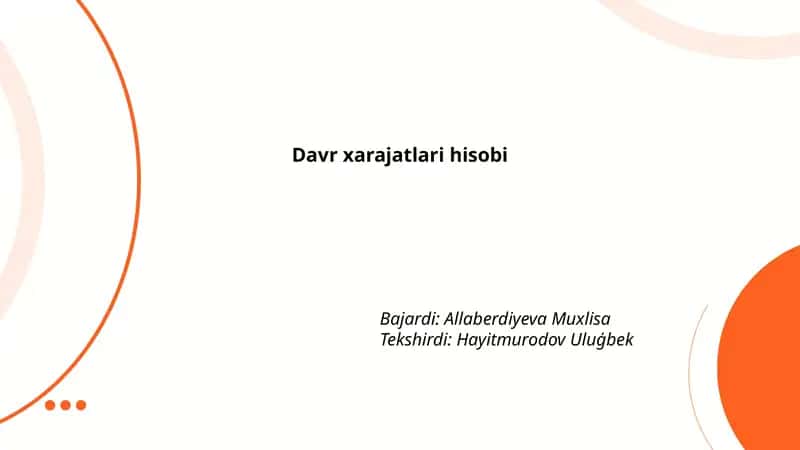 Davr xarajatlari hisobi