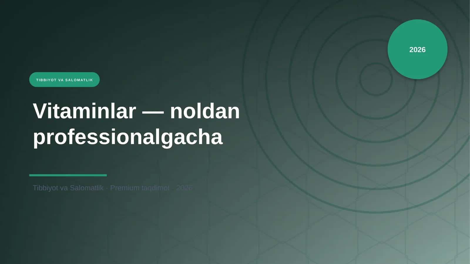 Vitaminlar — noldan professionalgacha