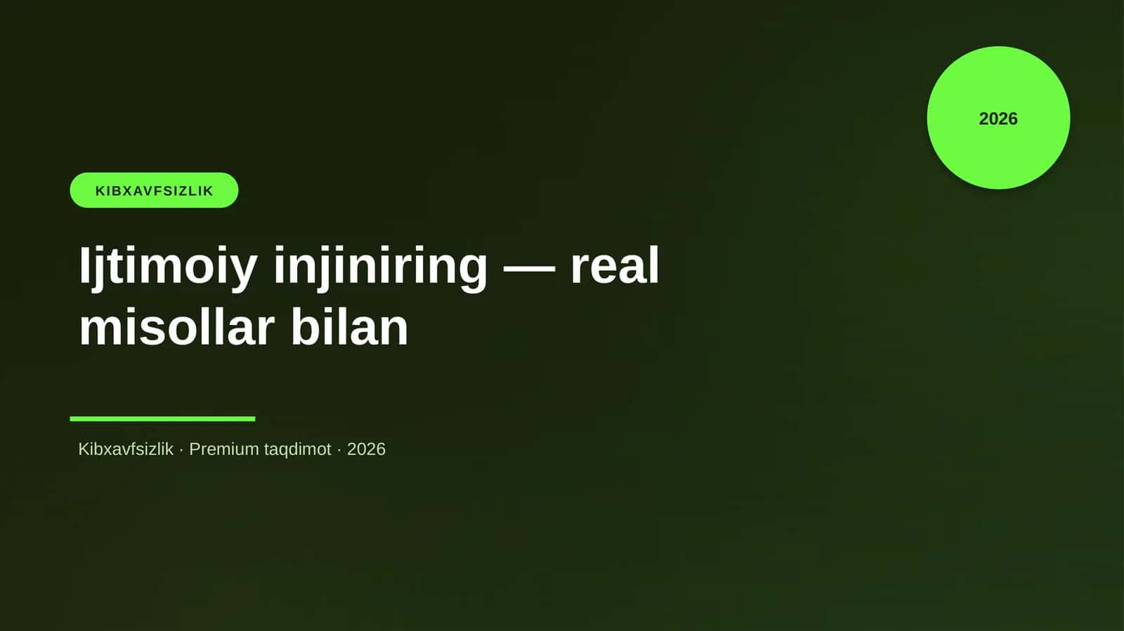 Ijtimoiy injiniring — real misollar bilan