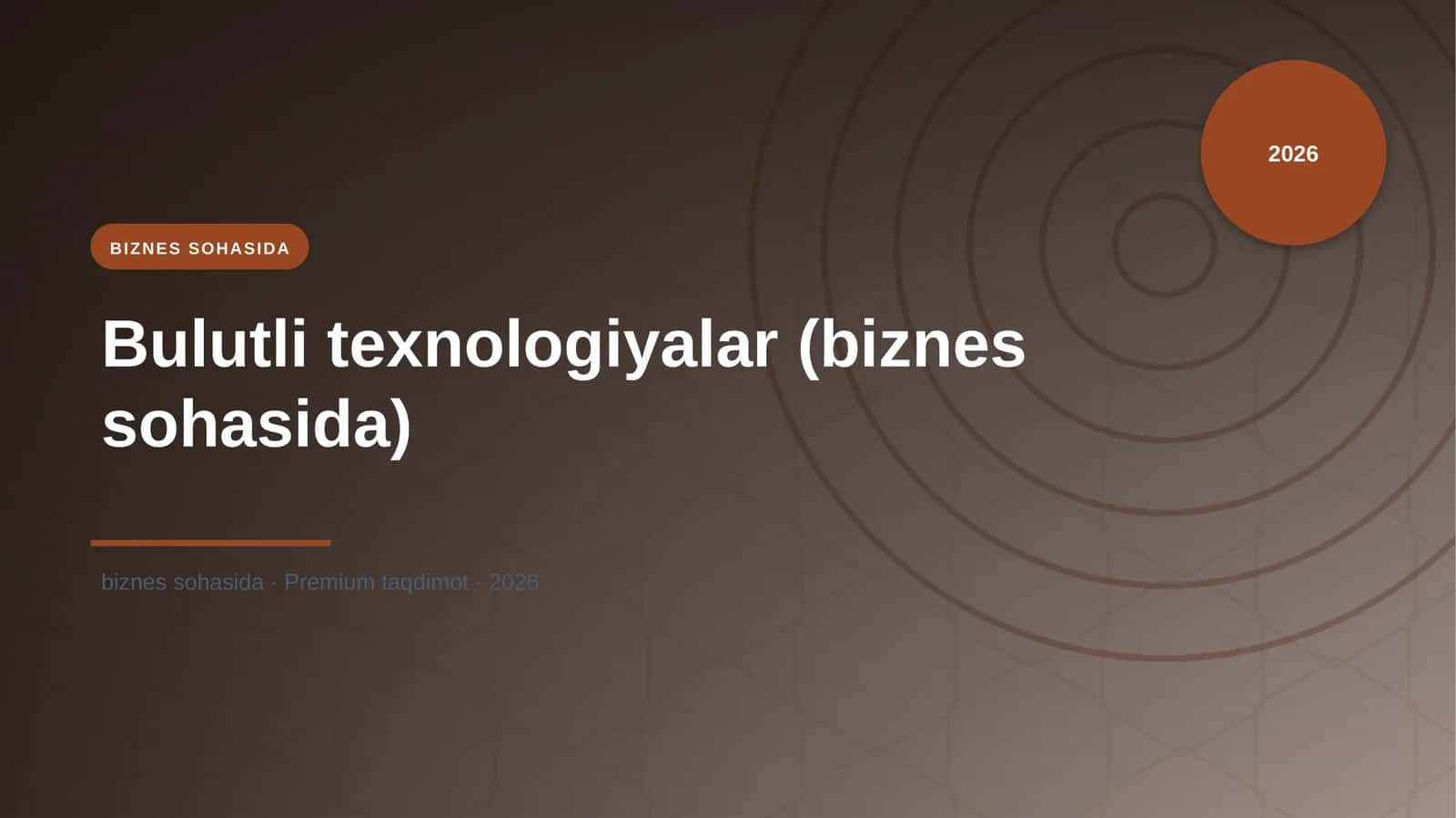 Bulutli texnologiyalar (biznes sohasida)