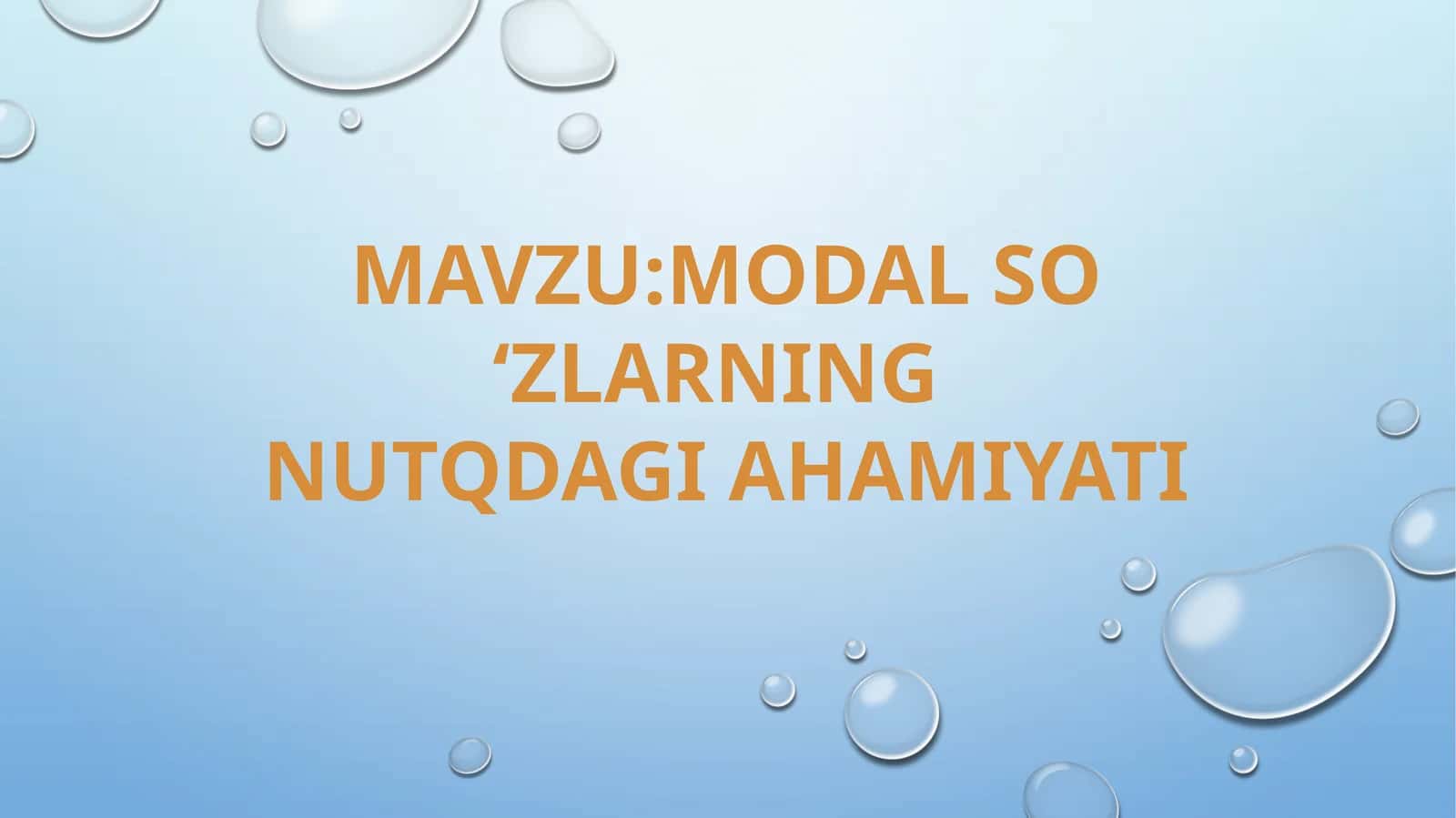 Modal so 'zlar