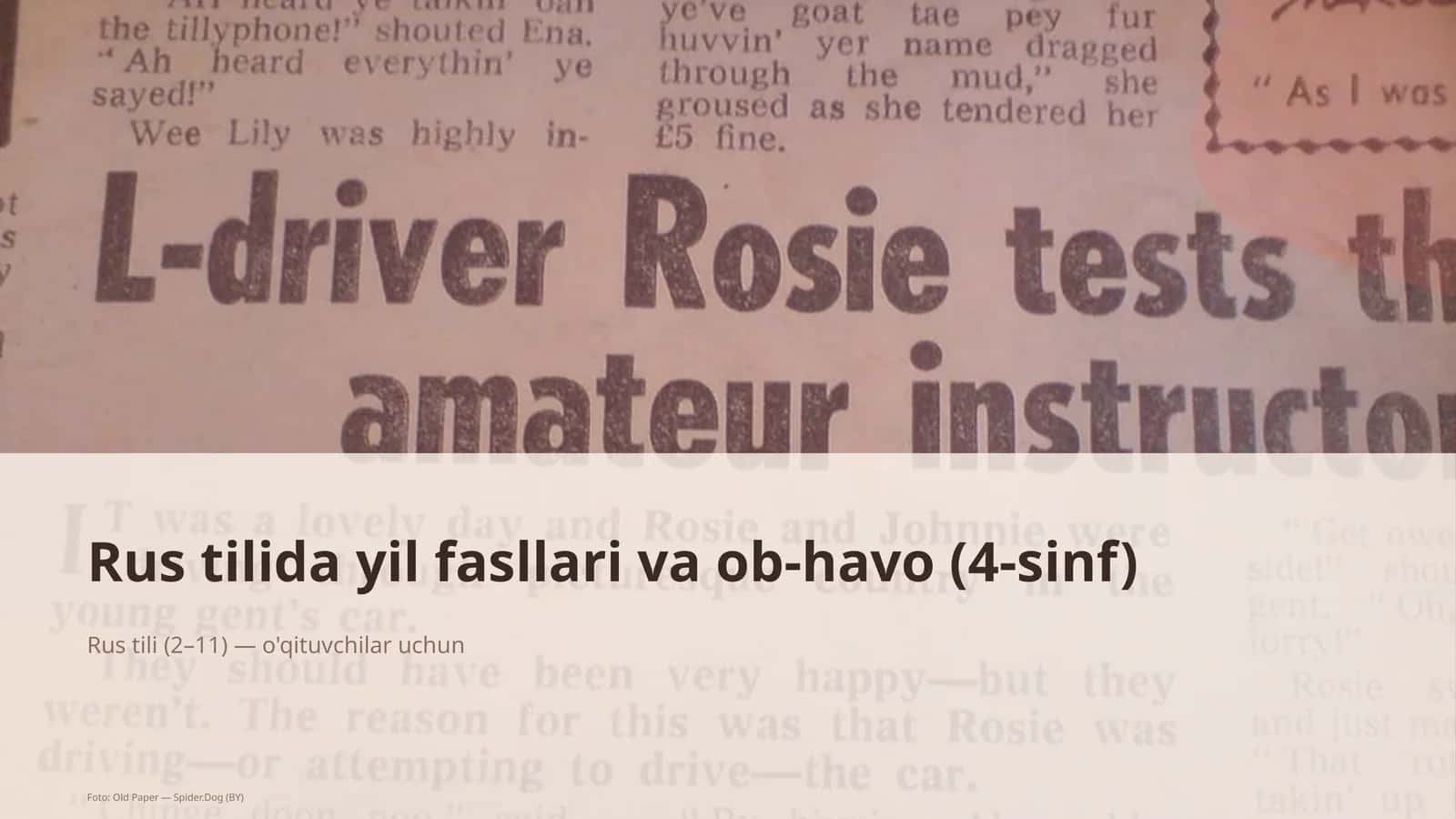 Rus tilida yil fasllari va ob-havo (4-sinf)