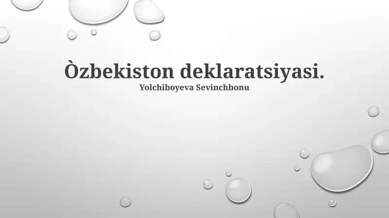 O'zbekiston deklaratsiyasi