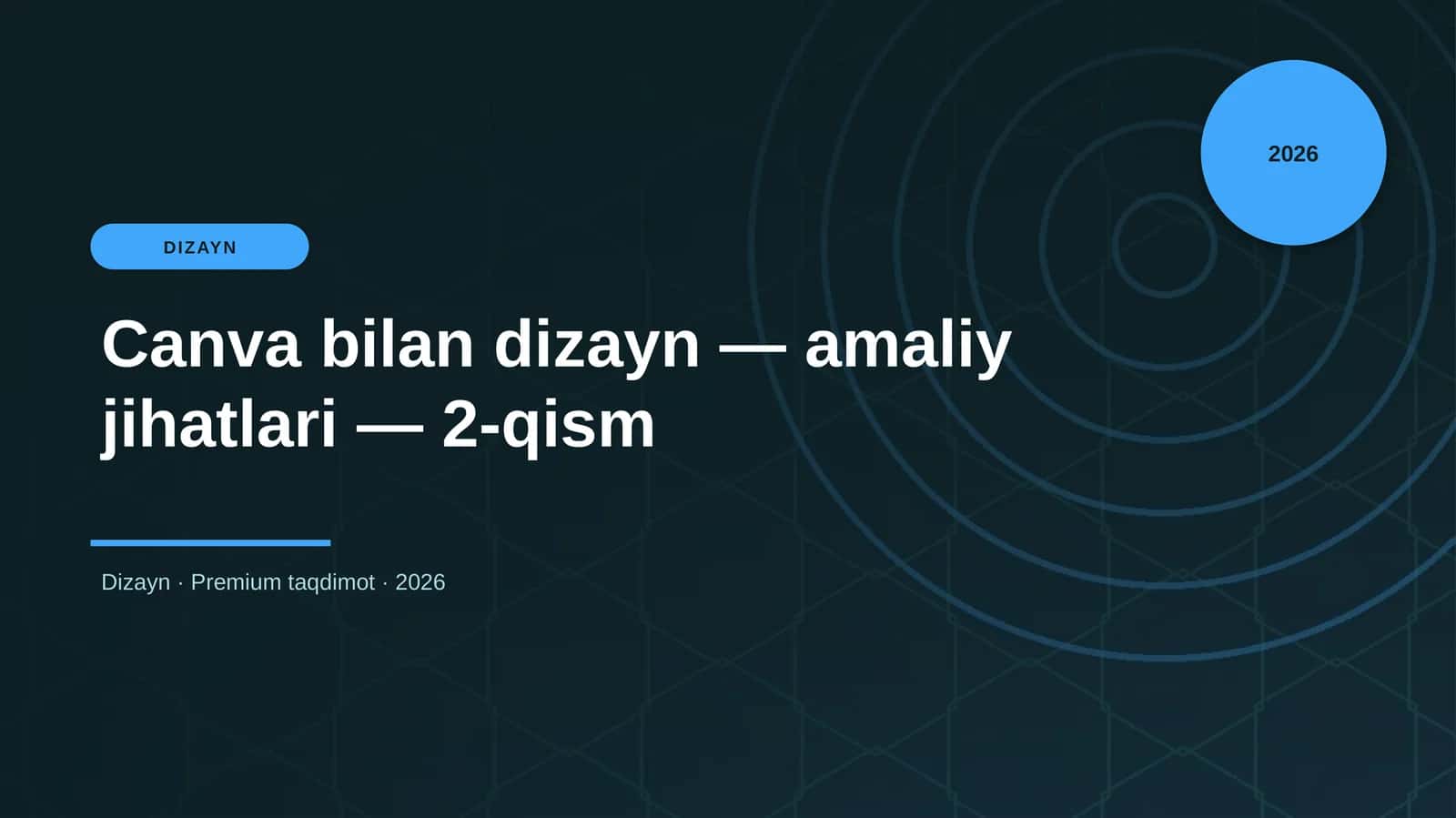 Canva bilan dizayn — amaliy jihatlari — 2-qism