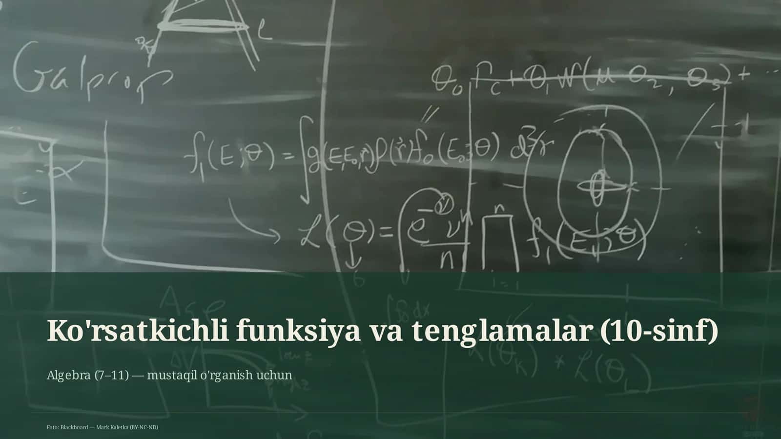 Ko'rsatkichli funksiya va tenglamalar (10-sinf)