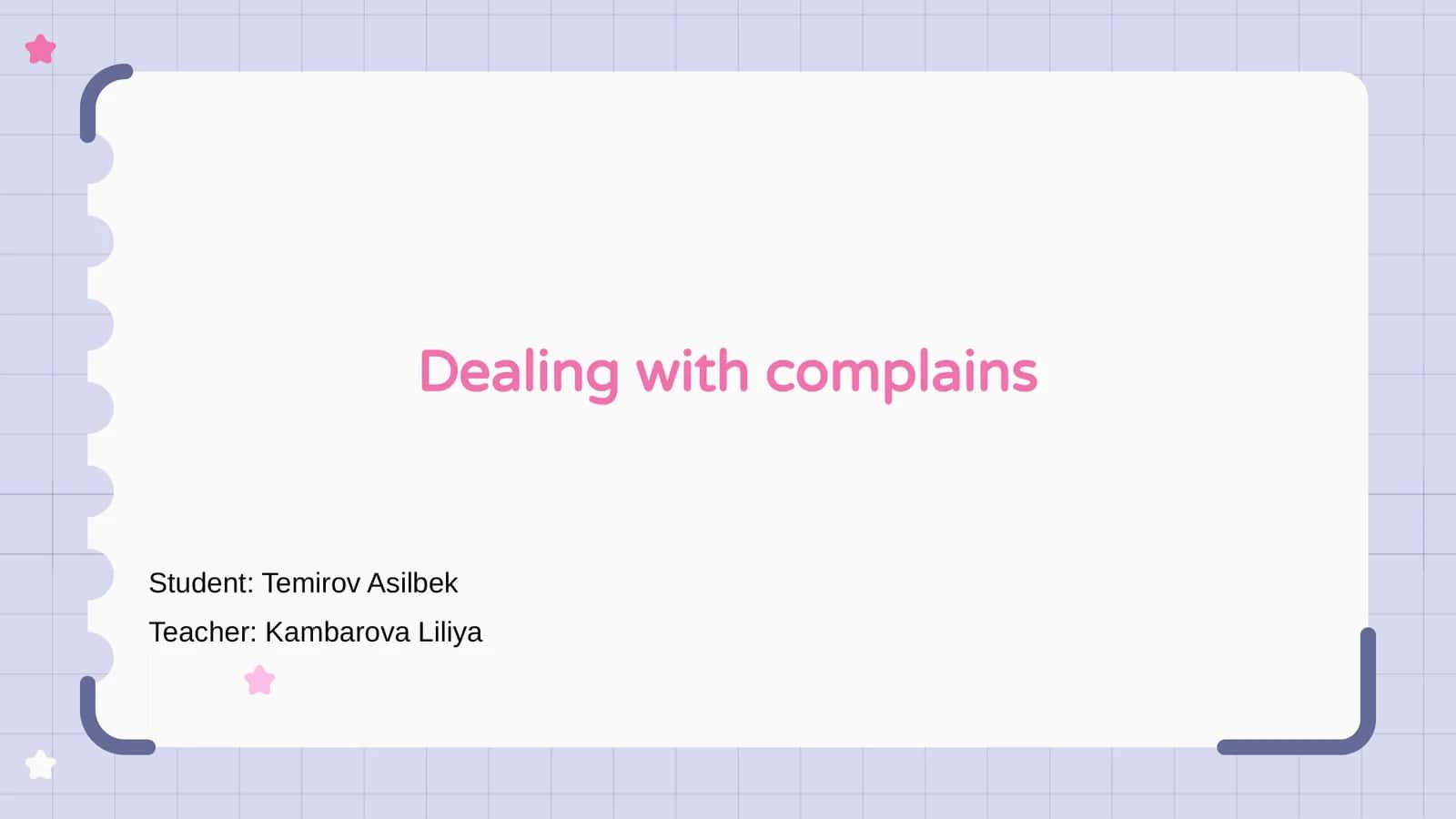 Dealing with complains