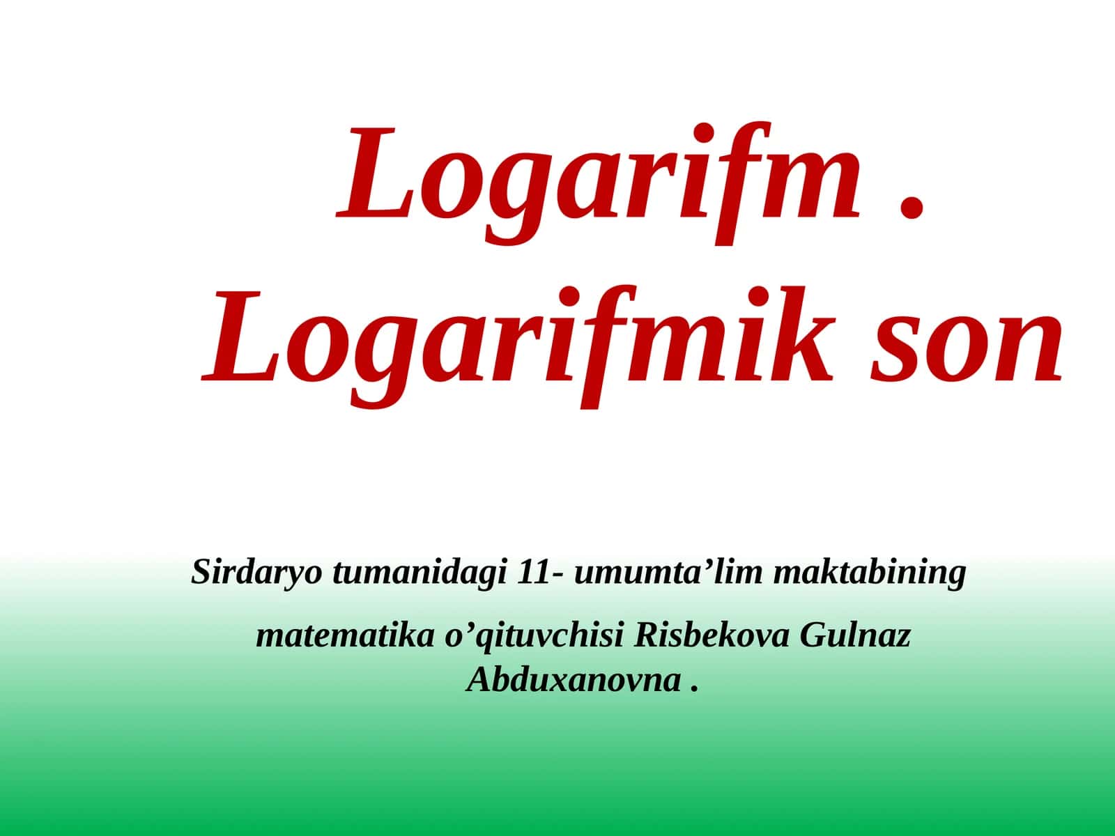 Logarifmikson