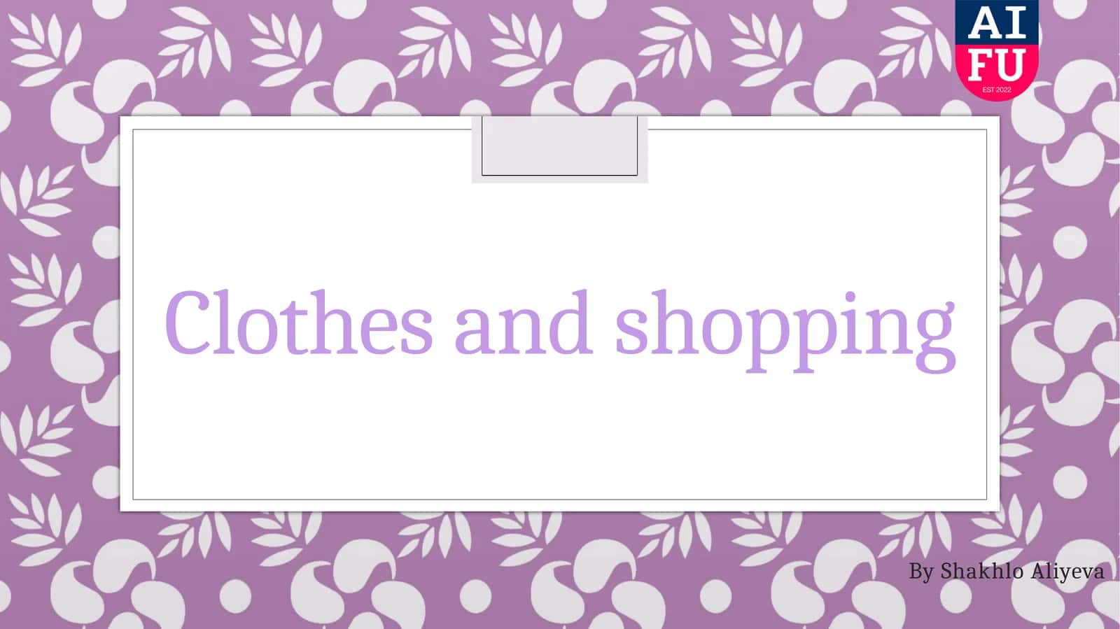 Clothes and shopping
