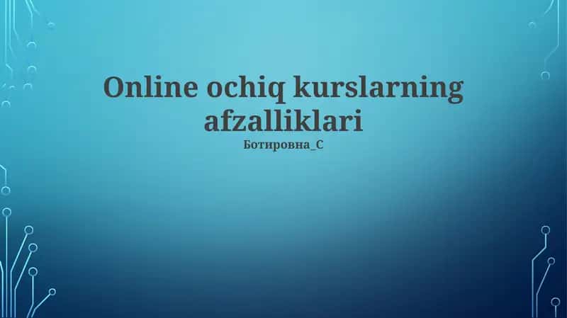 Online ochiq kurslar