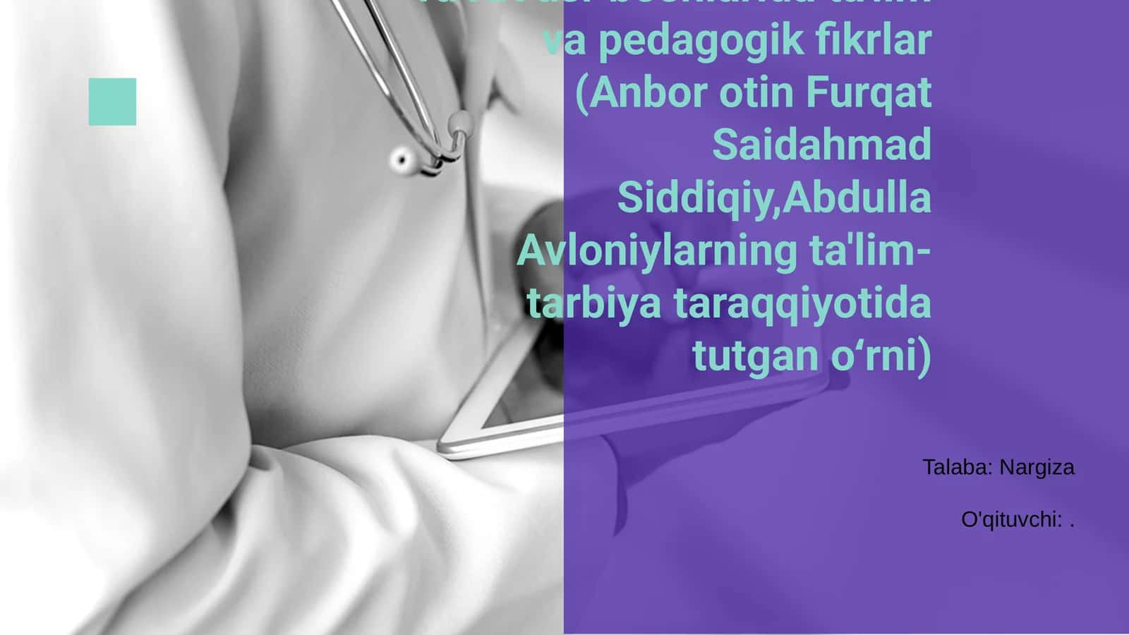 Ta'lim va pedagogik fikrlar