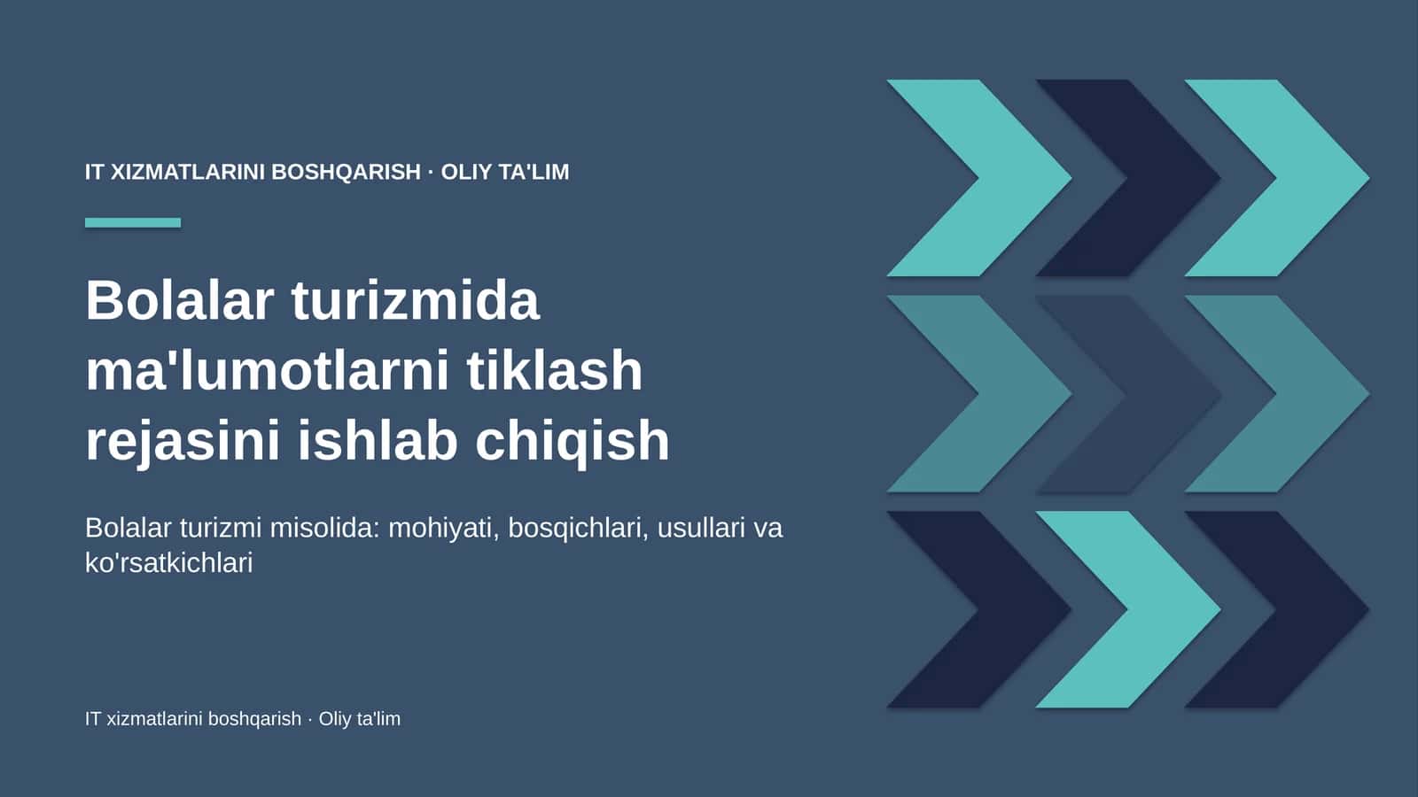 bolalar turizmida ma'lumotlarni tiklash rejasini ishlab chiqish 3953