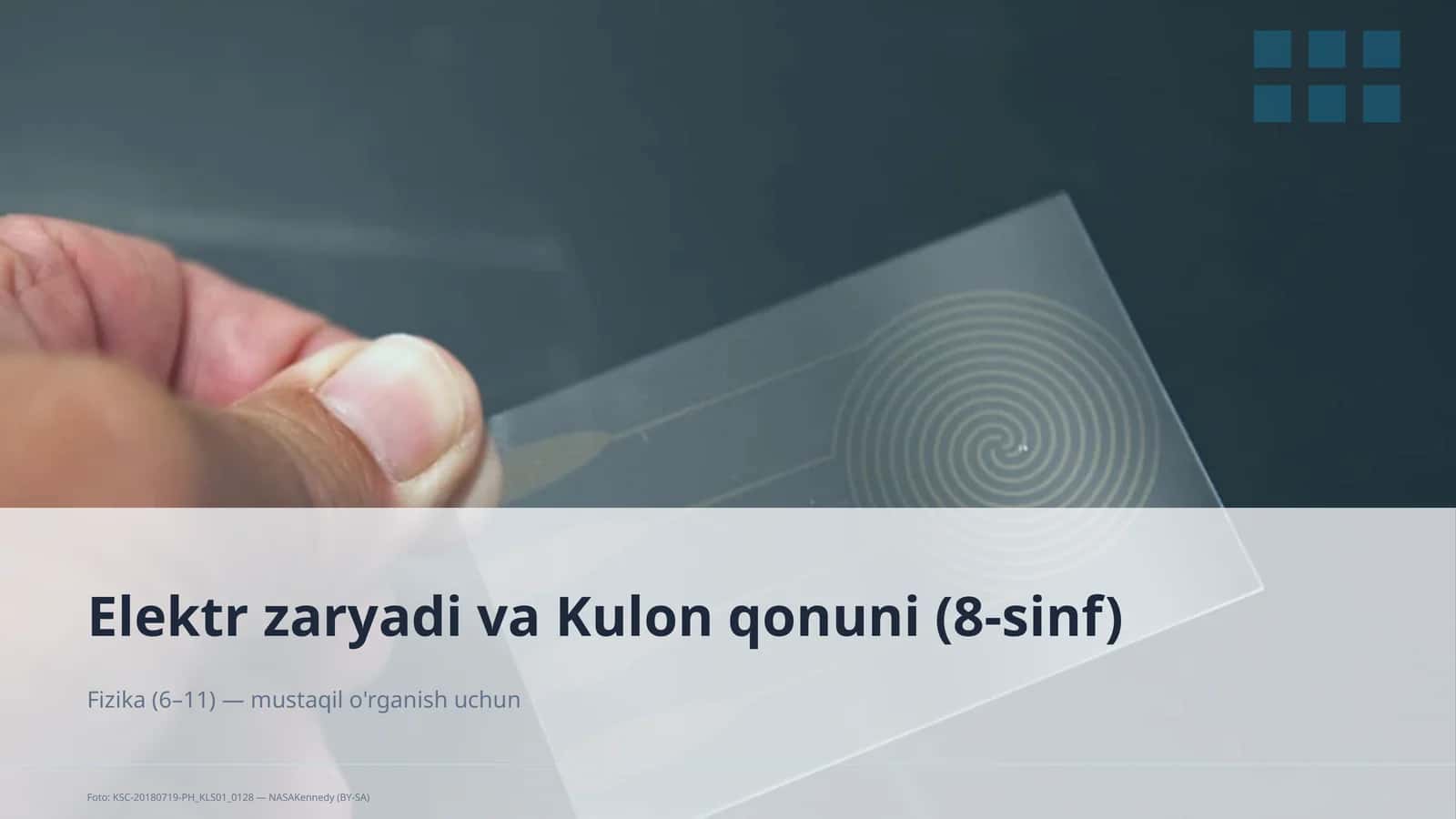 Elektr zaryadi va Kulon qonuni (8-sinf)