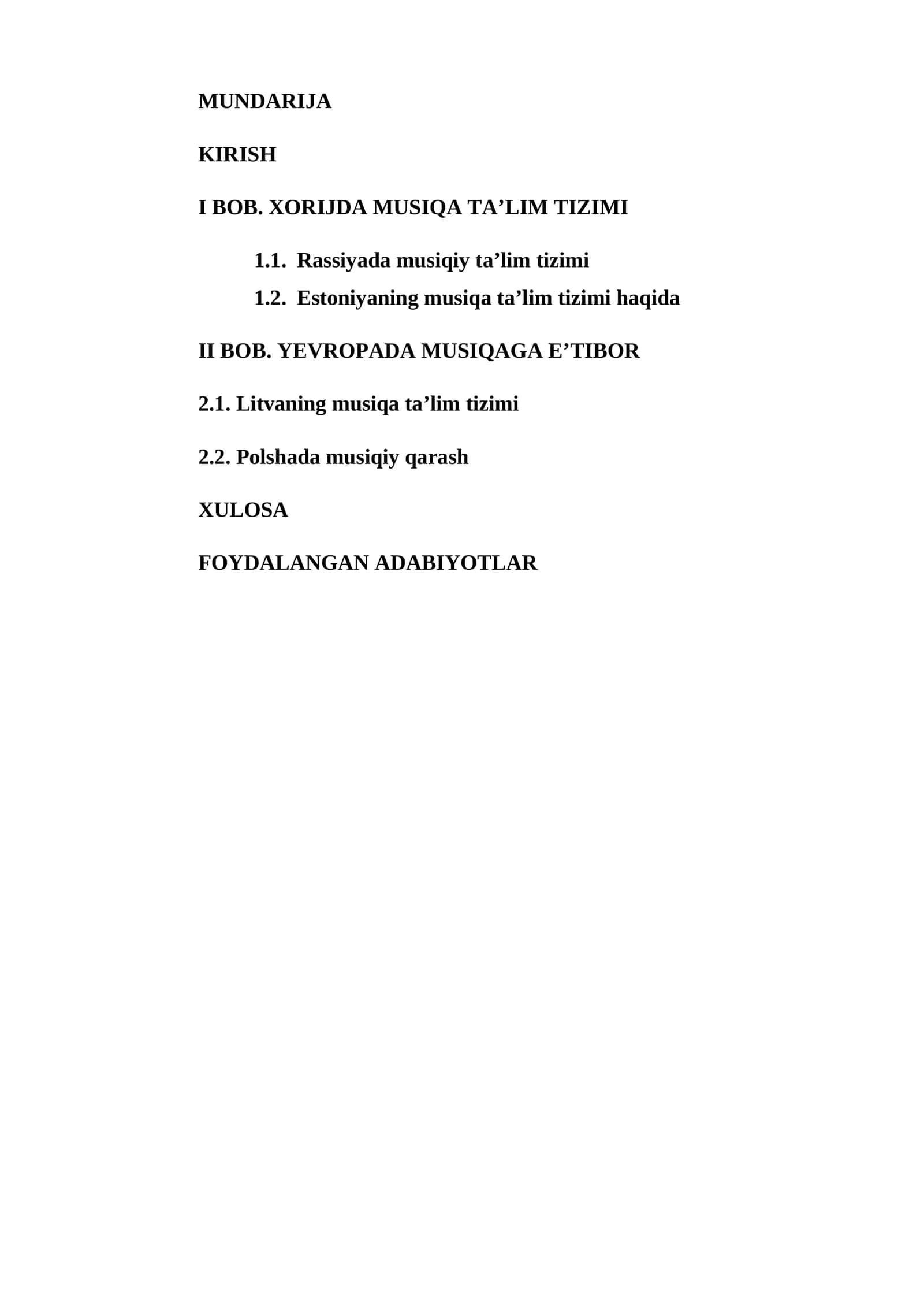 Musiqa adabiyotlarining ta'siri