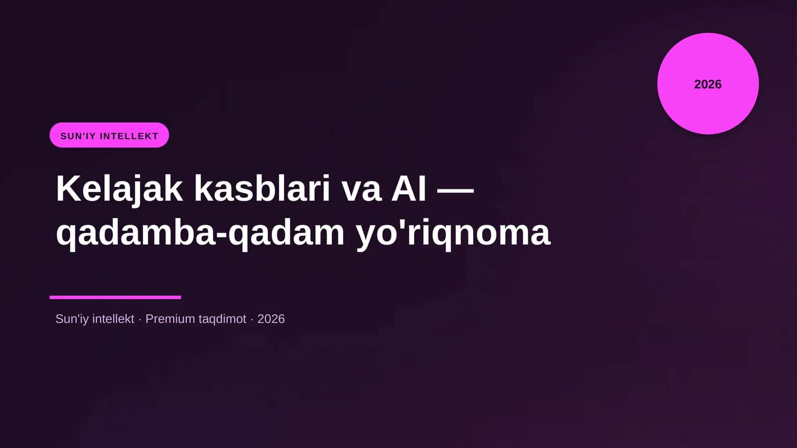 Kelajak kasblari va AI — qadamba-qadam yo'riqnoma